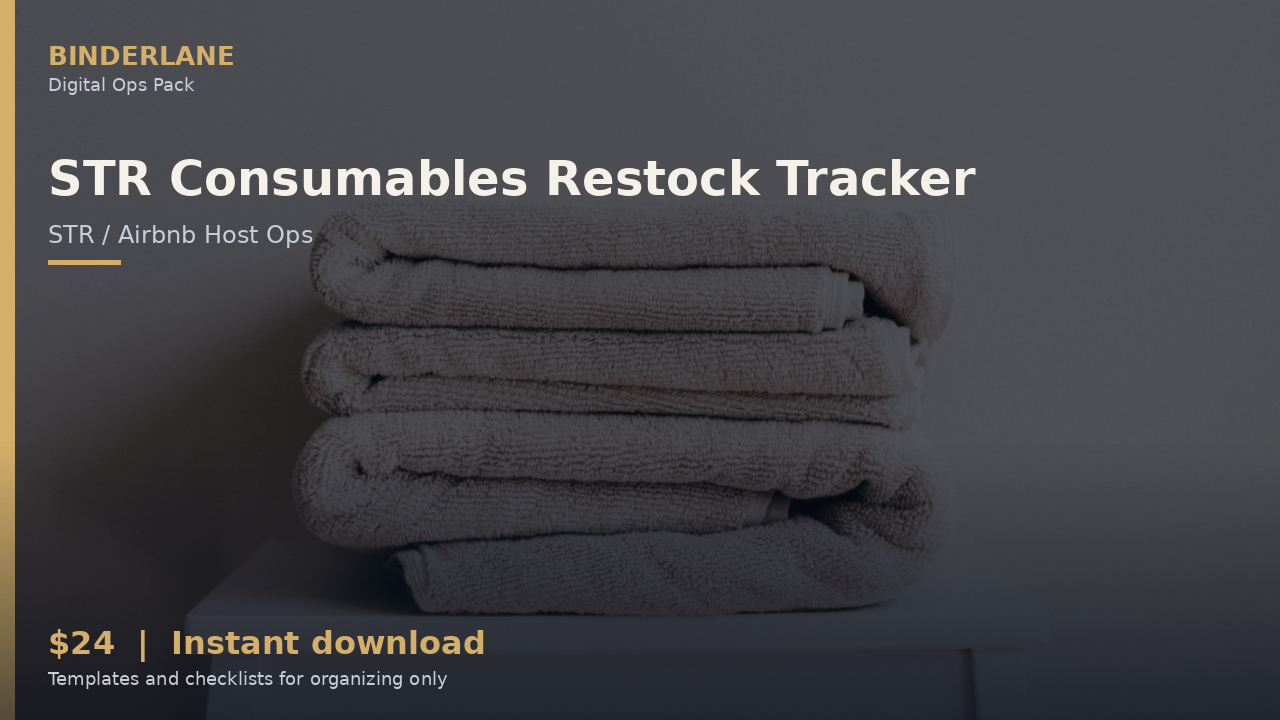 STR Consumables Restock Tracker cover