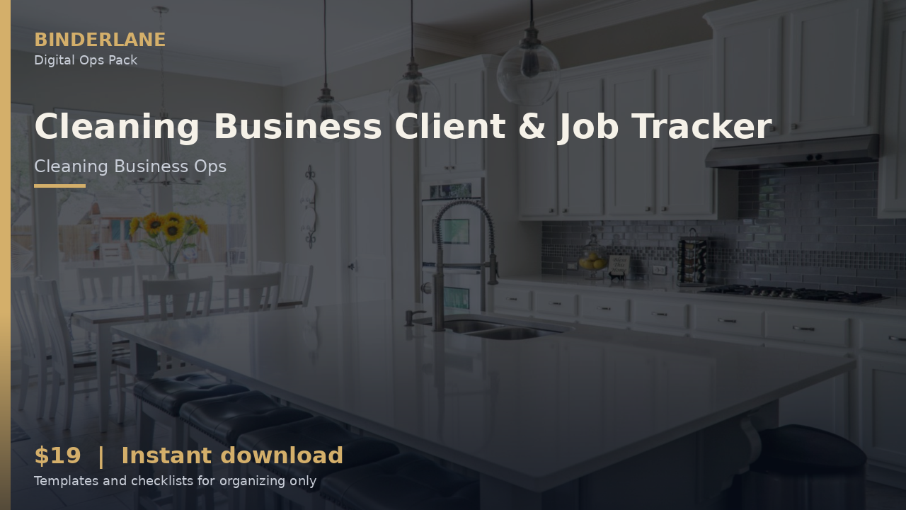 Cleaning Client & Job Tracker cover